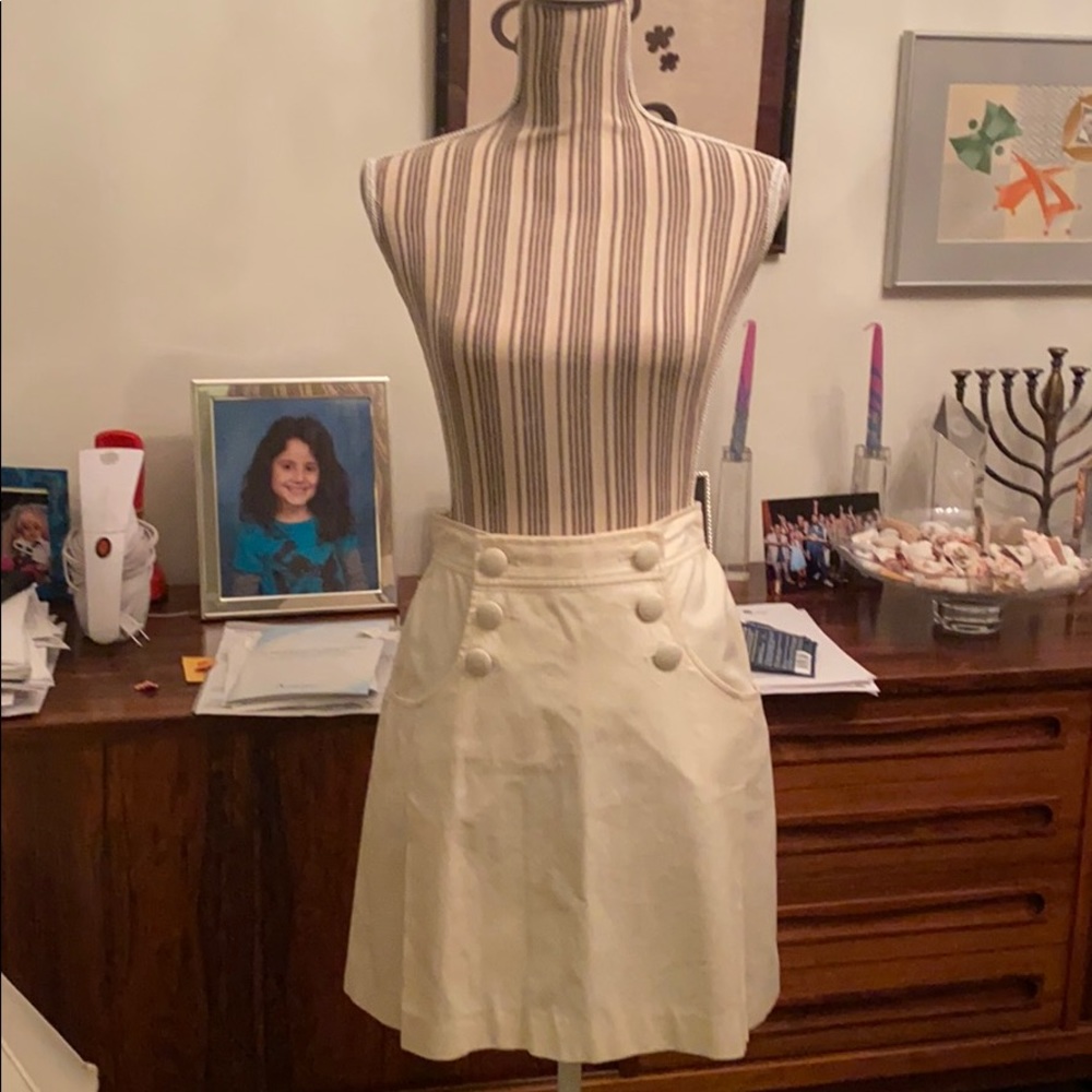 Off while cotton linen blend skirt. 17 in long
